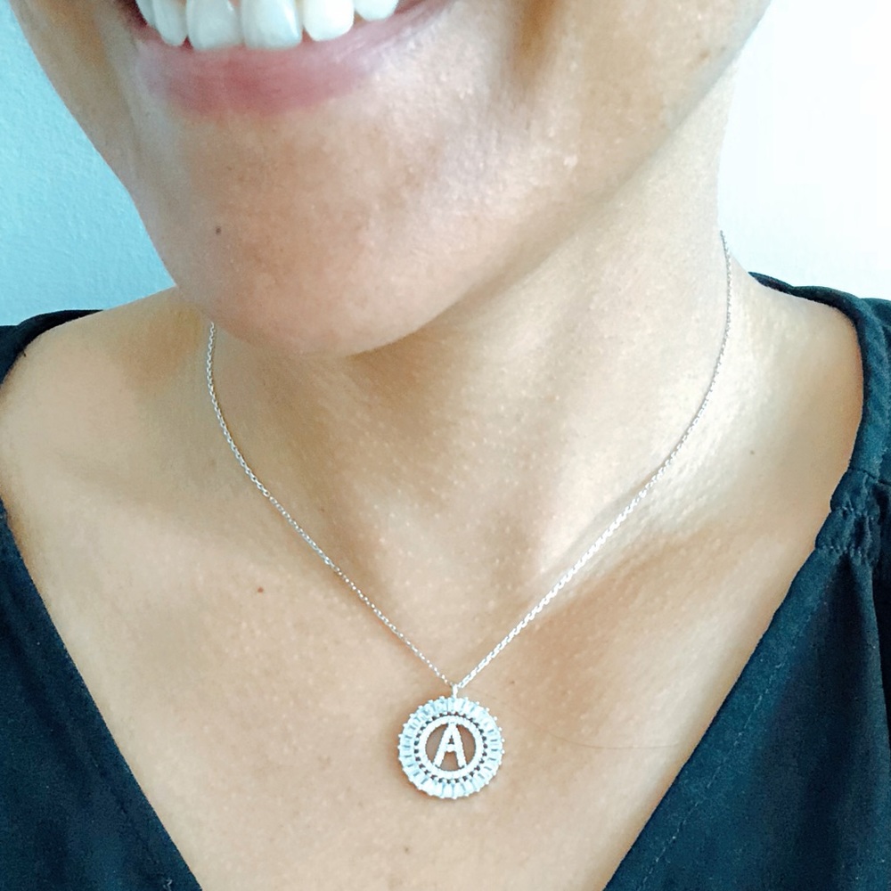 INITIAL SILVER PENDANT NECKLACE STAINLESS